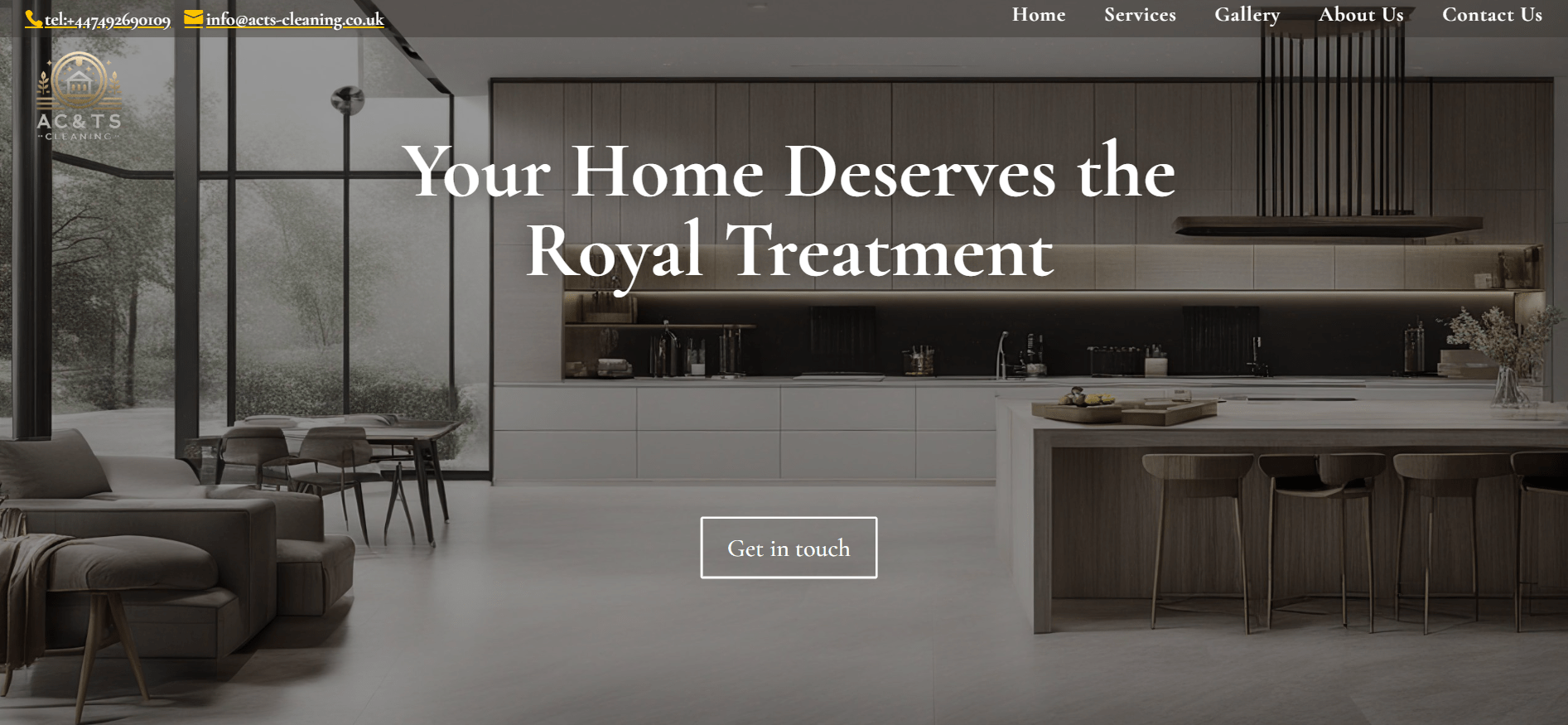 ACTS Cleaning website mockup