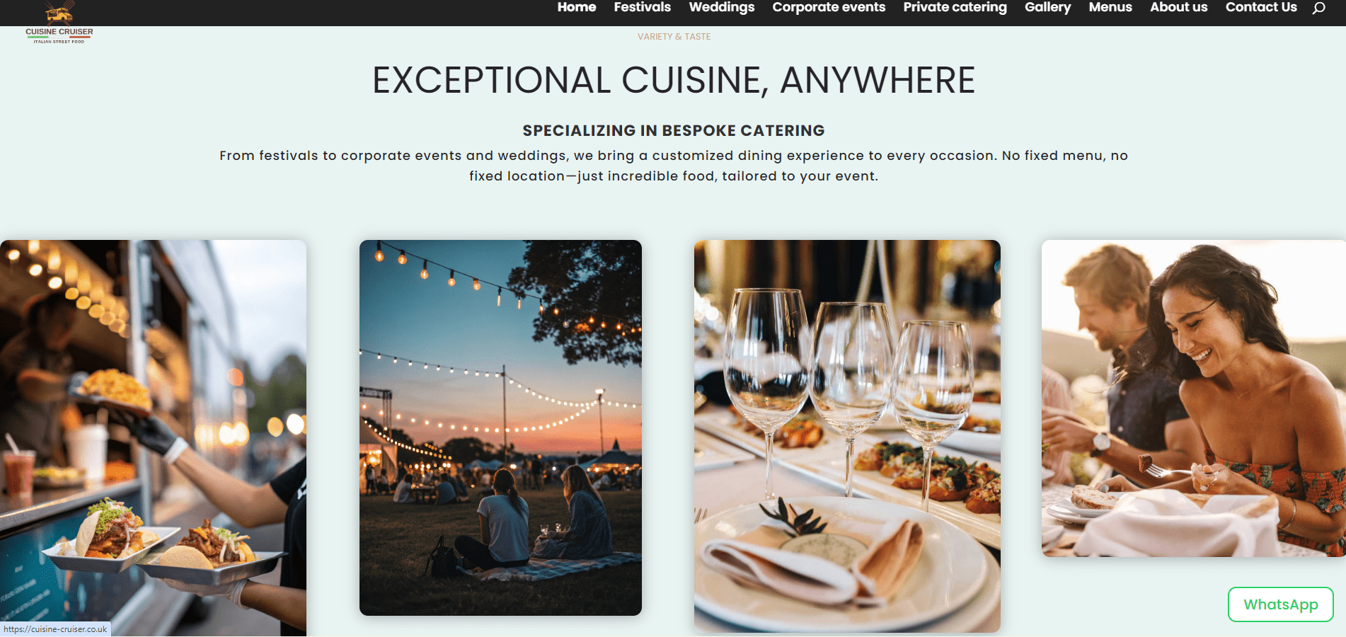 Cuisine Cruiser website mockup
