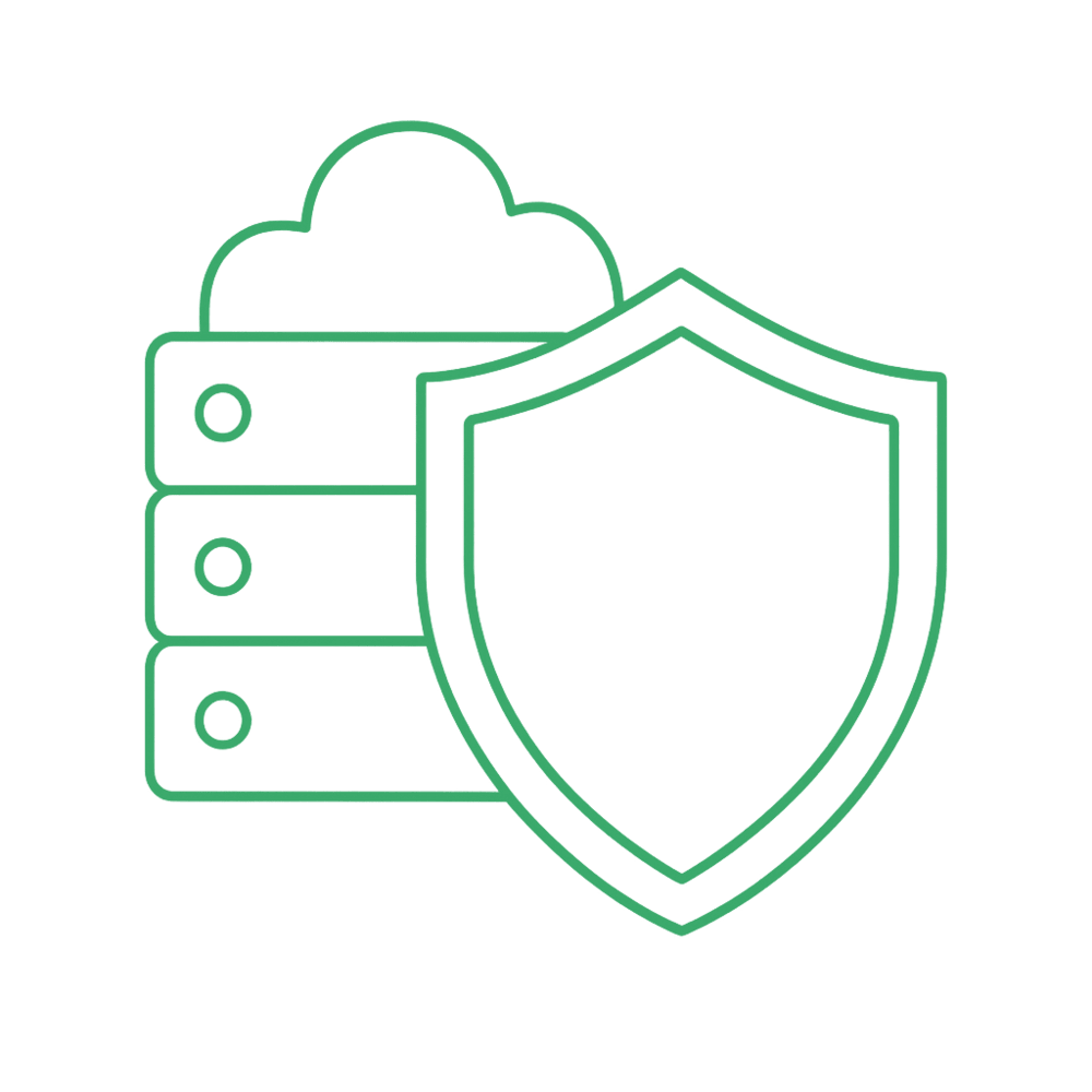 Illustration representing reliable website hosting, backups, and updates